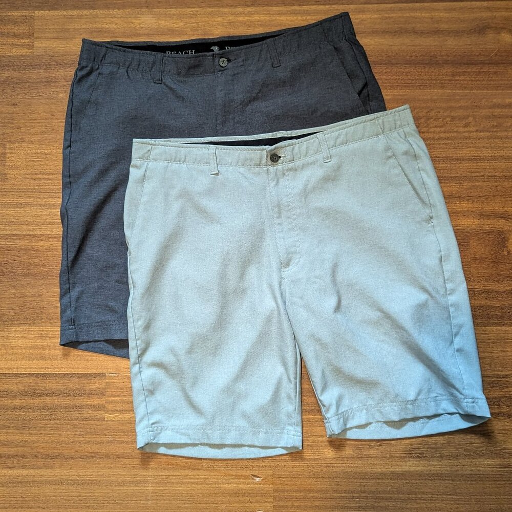 Pebble Beach Men's Shorts-2 pairs-Light Grey & Charcoal-Good condition